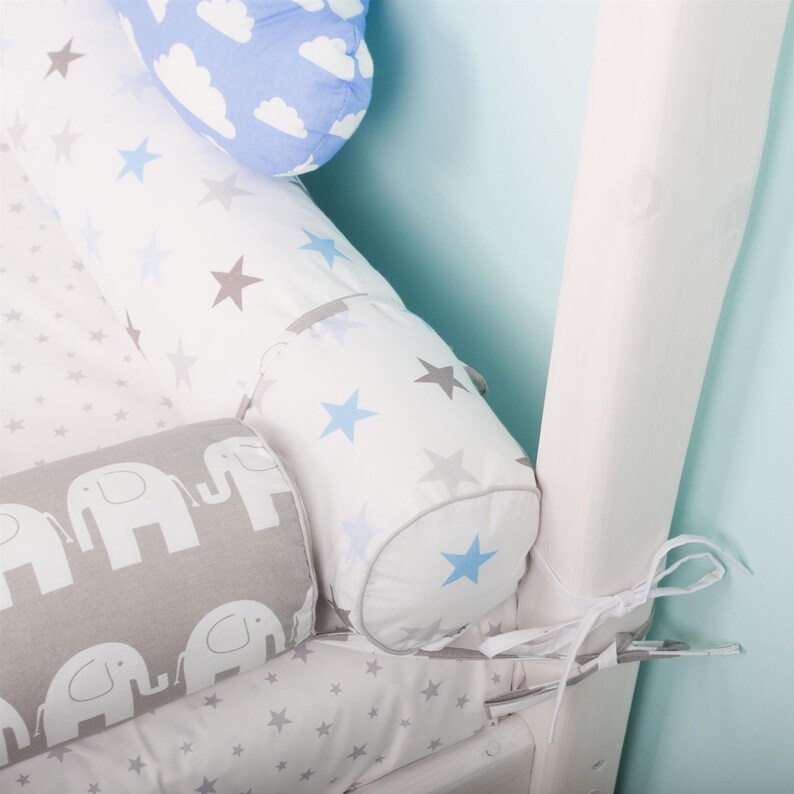 Any size bed bumper baby cot cushions toddler bed bolster Etsy