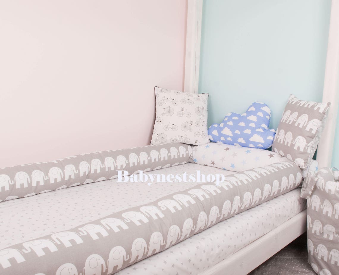 Single floor bed bumper twin size bumpers cot cushions toddler Etsy