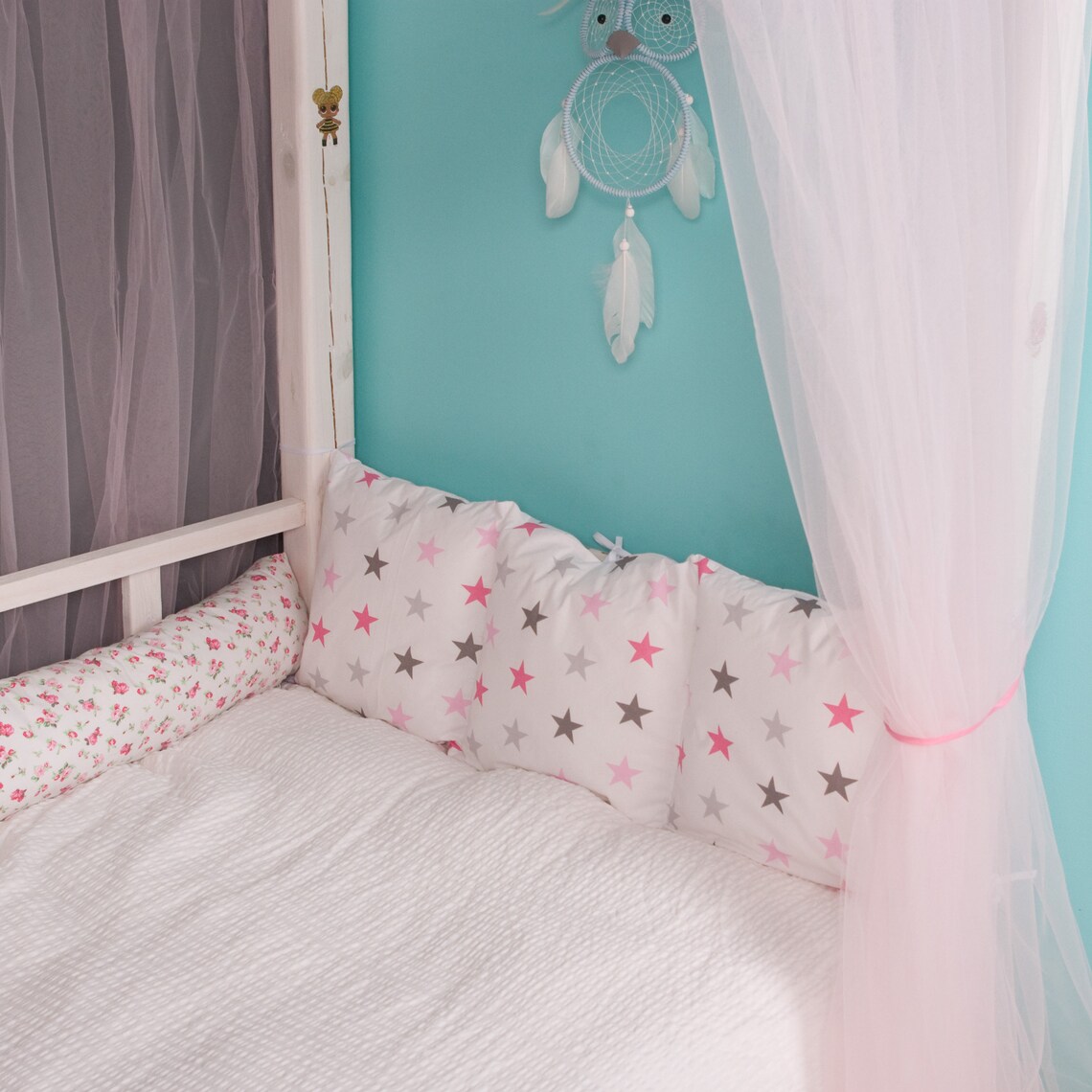 Pink Montessori House Bed CANOPY Baldachin Bed Canopy Play Etsy