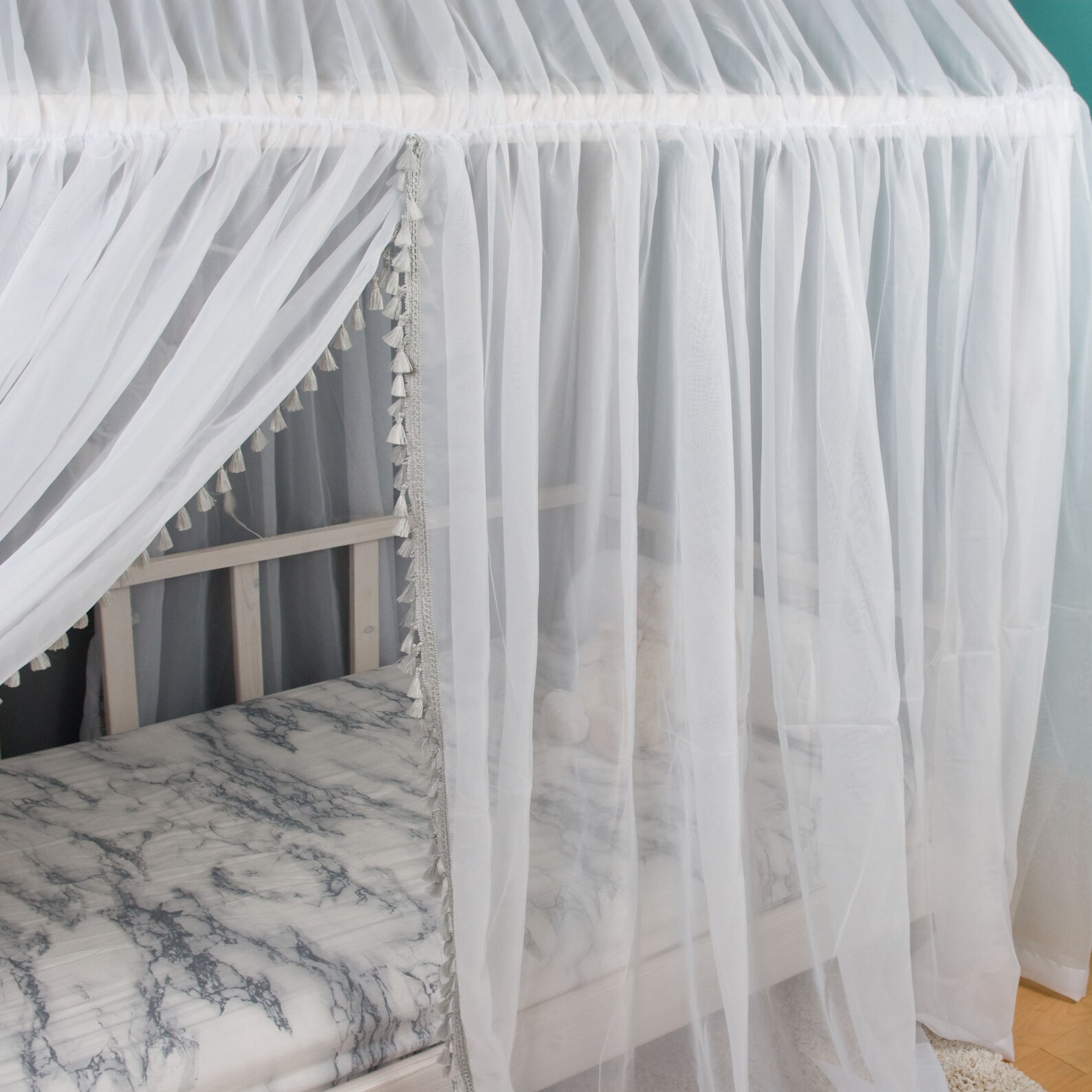 Tassel Voile Canopy for House Bed Curtains Full Size Twin - Etsy