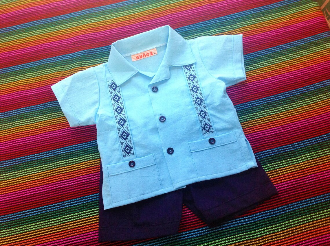 Mexican Baby Toddler Boy Guayabera Outfit Mint or Acqua and Etsy