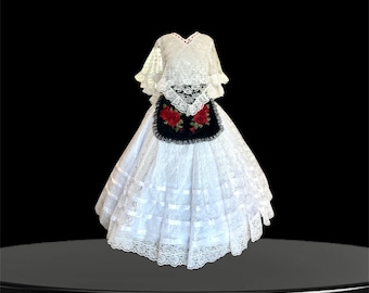Veracruz Dancing Dress -Mexican Traditional Handmade Dress - Made to Order - Different Sizes - Traditional Veracruz Lace Dress