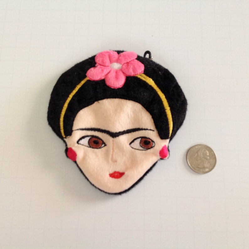 Embroidered Frida Kahlo Coin PurseKeychain Monedero Frida Kahlo Pouch Coin Purse