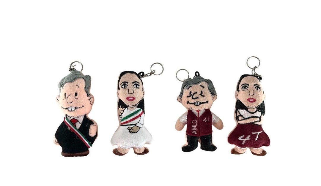 Pejeluche Keychain AMLO Andres Manuel Lopez Obrador 4.5 Claudia Sheinbaum El Peje Stuffed Doll Mexican President Etsy UK