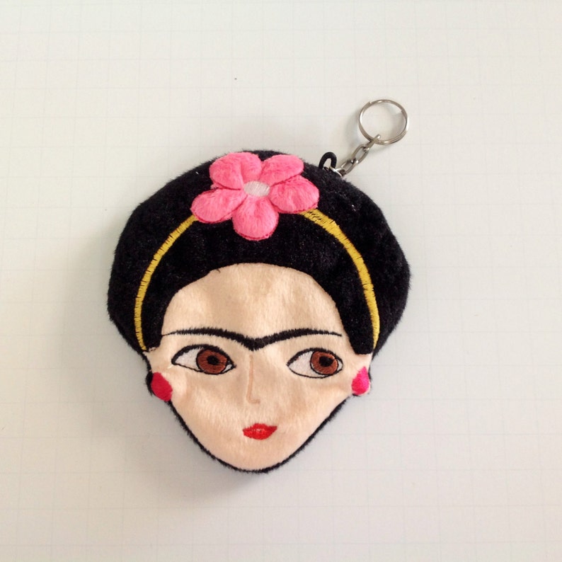 Embroidered Frida Kahlo Coin PurseKeychain Monedero Frida Kahlo Pouch Coin Purse