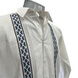 Linen Guayabera Off White and /or White Shirt Long Sleeve Mexican Men&#39;s Shirt Embroidered Different Sizes Very Fresh Fabric