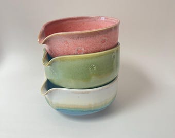 Handmade Pastel Colored Ceramic Matcha Bowl