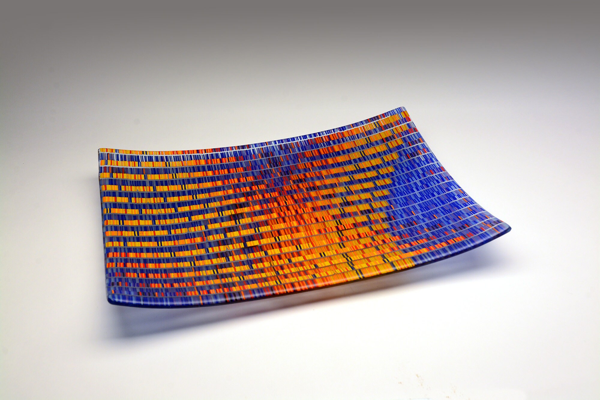 Art Glass Fused Tapestry Platter Etsy