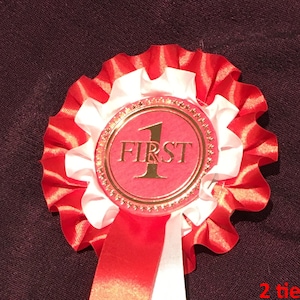 1st to  5th place Ribbon award Fundraisers prize set Awards 2 tier budget rosettes