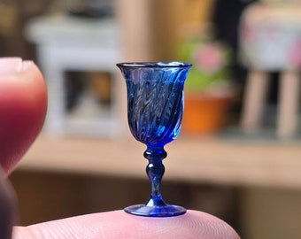 Tall blue glass for dollhouse decoration  or collecting small glasses.