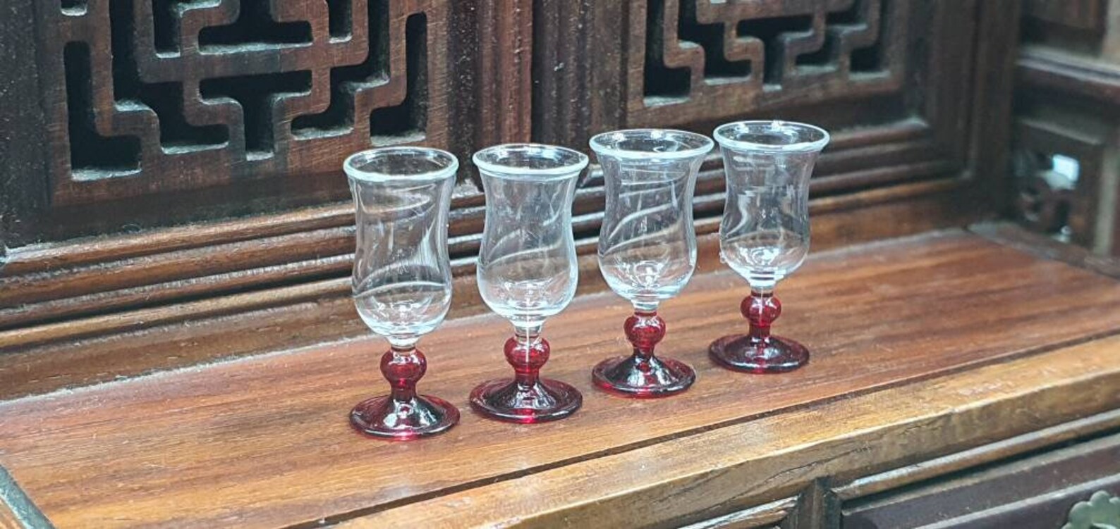 Brandy Glass Red Colour of Style Vintage for Dollhouse Etsy