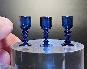 Tall blue glass for dollhouse decoration  or collecting small glasses.