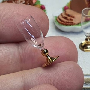 Dollhouse Miniature 18k Gold Painted Wine Glasses for Dollhouse ...