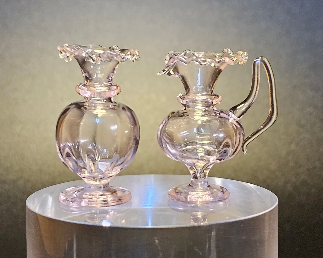 Miniature Glass Vase of Vintage Style for Dollhouse Miniature and Collectibles Bottle Glass 112