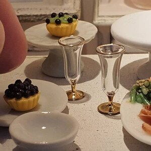 18k Gold Painted Wine Glasses for Dollhouse Decoration or for ...