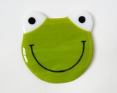 Frog coaster, fused glass coaster, drinks mat, fused glass frog, gift for her, stained glass art, home decor, Mother 39 s Day gift