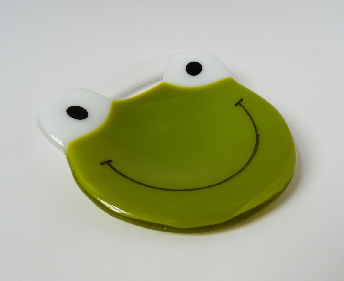 Frog Teabag Holder Fused Glass Frog Glass Trinket Dish Ring Etsy UK
