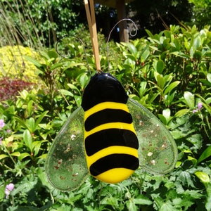 Fused Glass Bumble Bee Glass Bee Handmade Stained Glass Art - Etsy