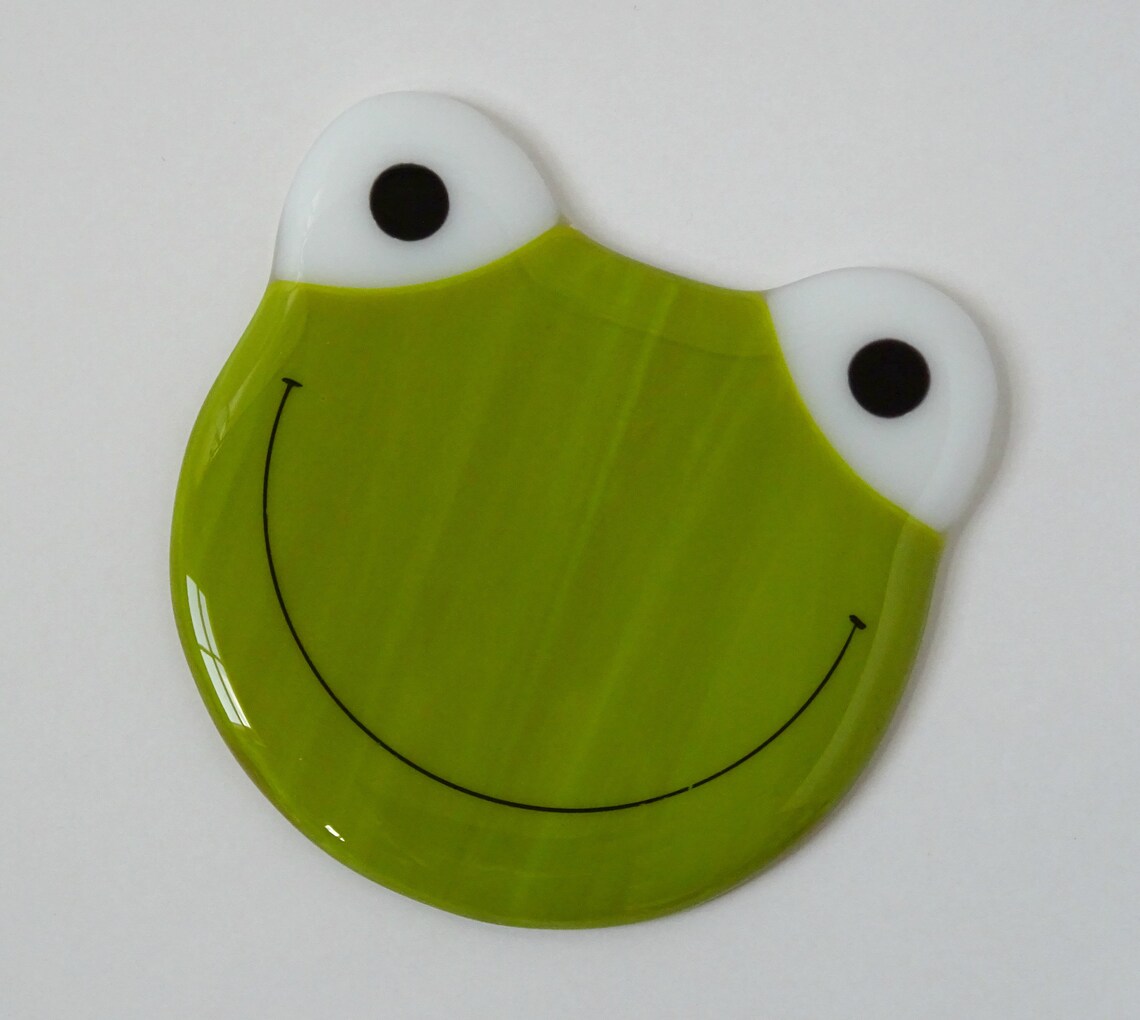 Frog coaster fused glass coaster drinks mat fused glass Etsy