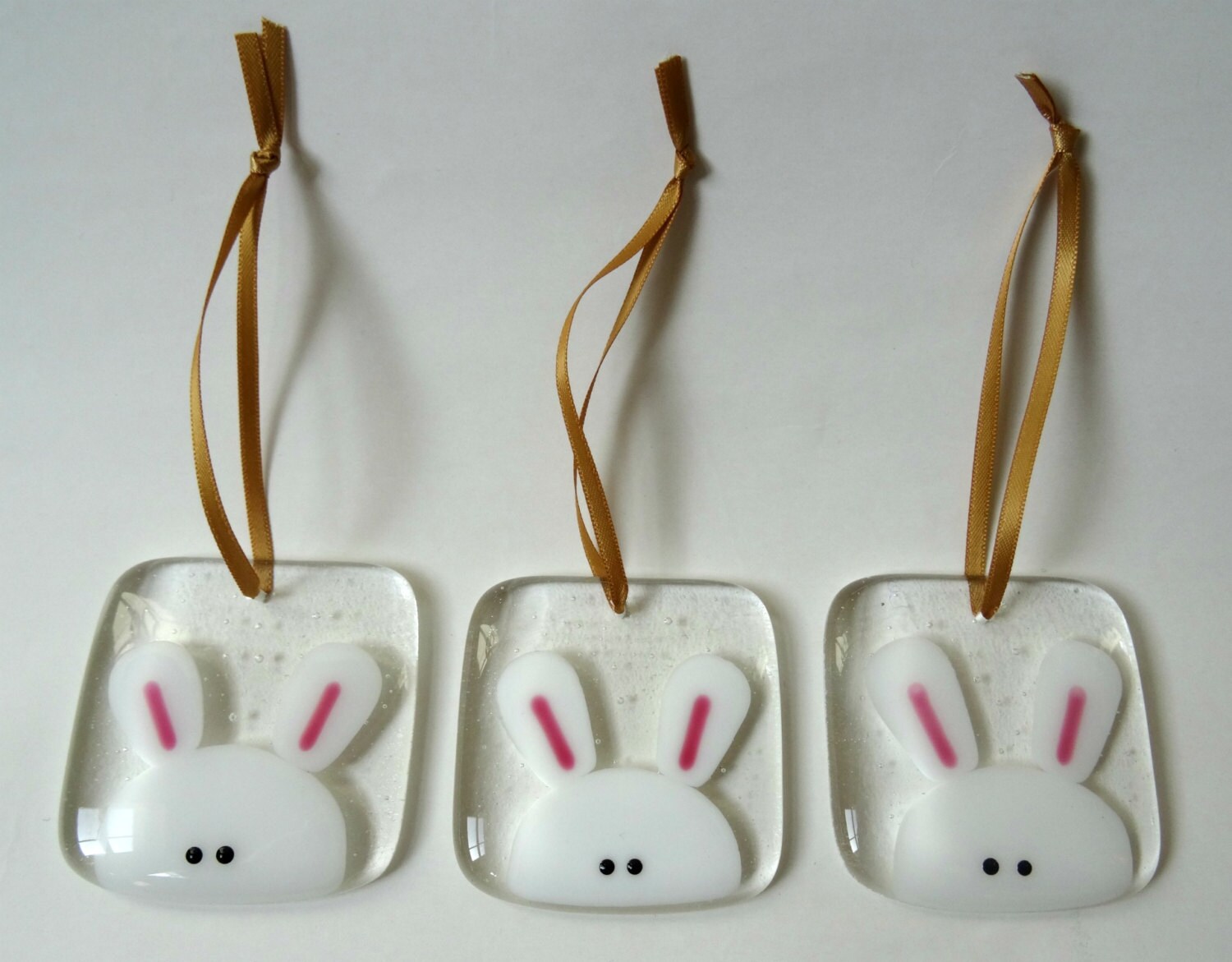 Easter Bunny Decoration Fused Glass Rabbit Light Catcher Etsy UK