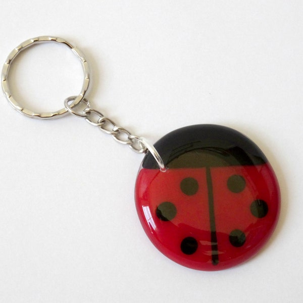Ladybird glass keying, ladybird magnet, fused glass, fridge magnet, charm, glass art, ladybug gift for her, gift for him, teacher gift