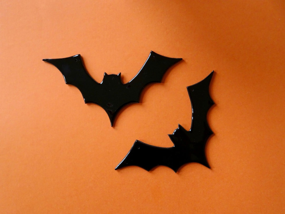 Bat Decoration Fused Glass Bat Halloween Decoration Art Etsy