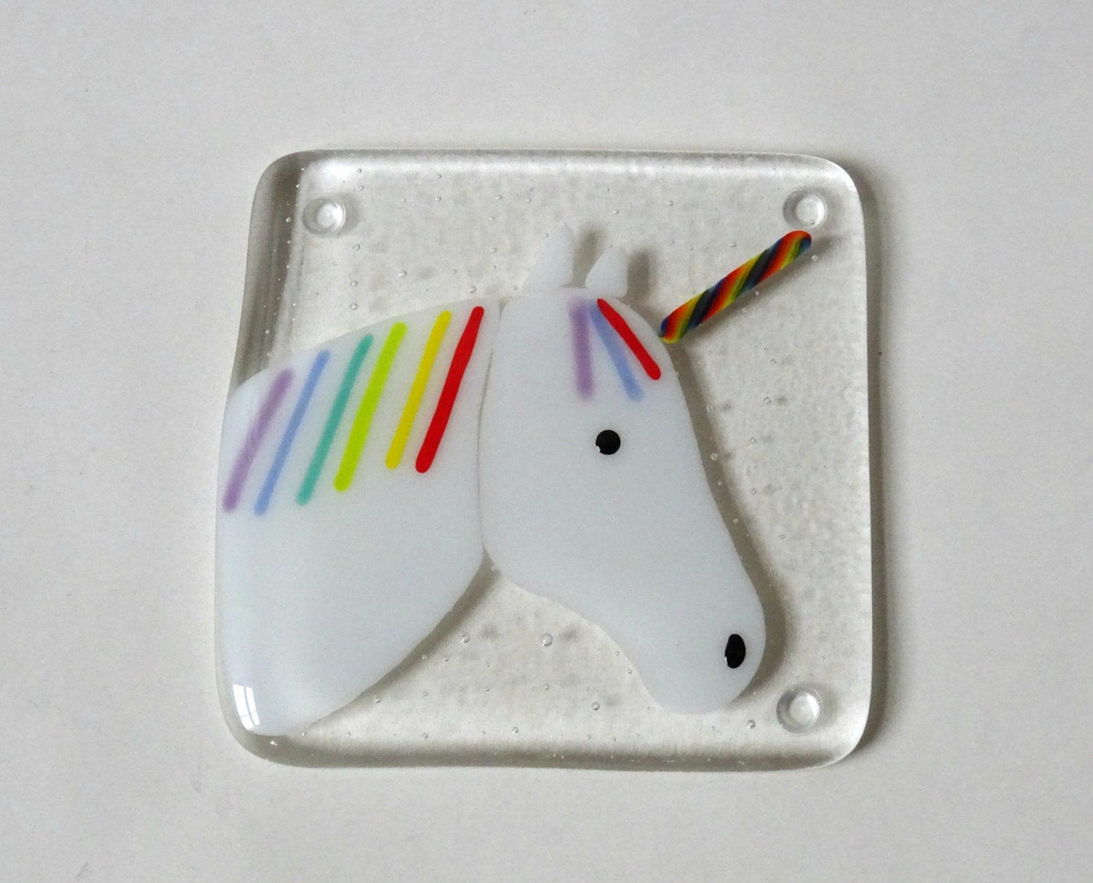 Unicorn Coaster Fused Glass Coaster Fused Glass Unicorn Etsy UK