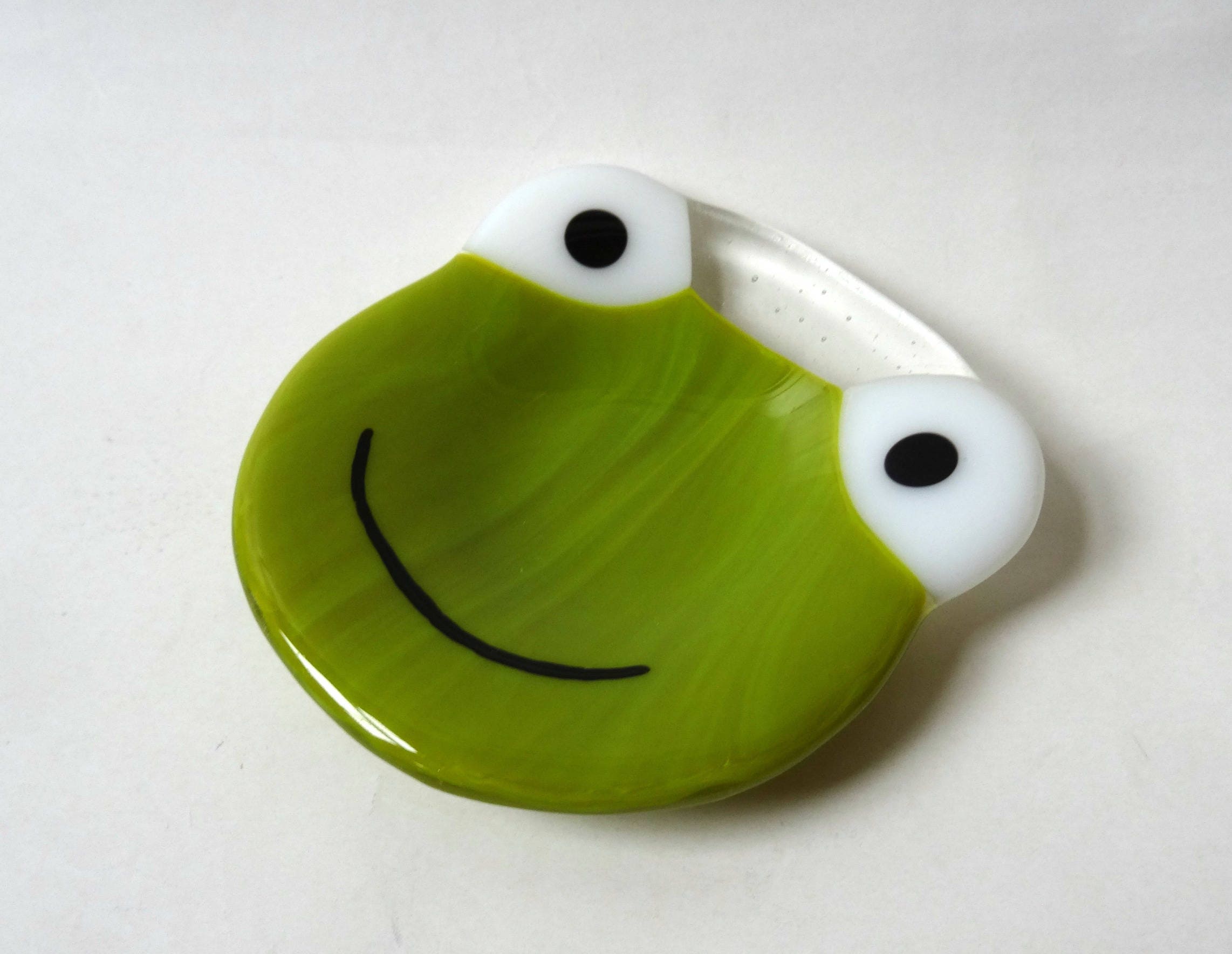 Frog teabag holder fused glass frog glass trinket dish ring Etsy