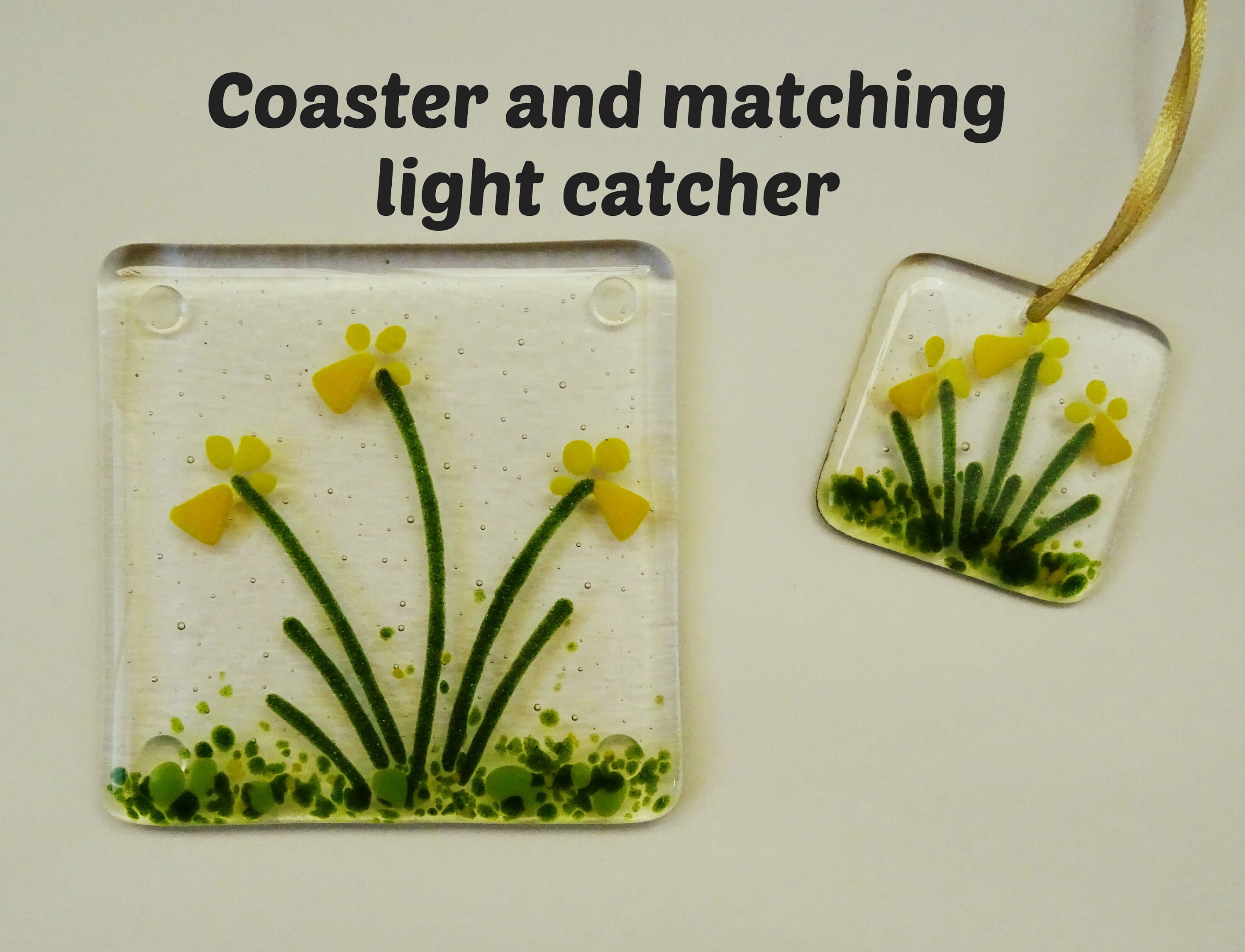 Fused Glass Daffodil Light Catcher Easter Decoration Spring Etsy UK