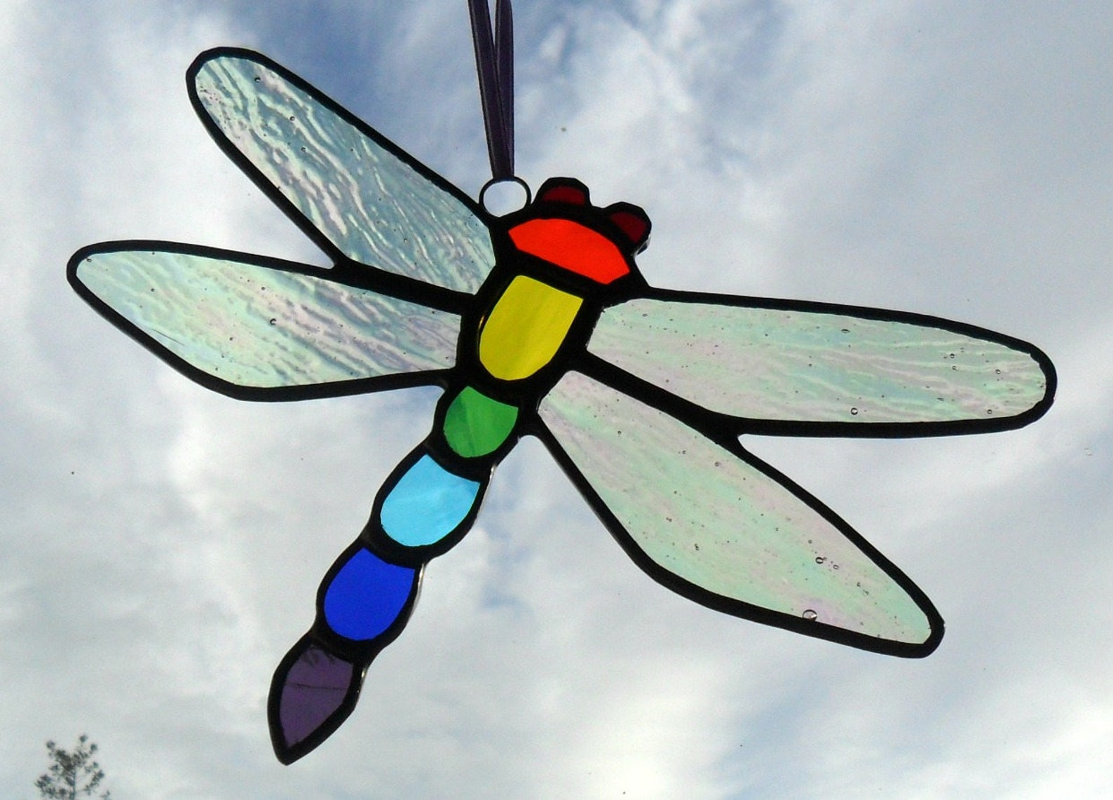 Stained Glass Dragonfly Window Decoration Dragonfly Light Etsy
