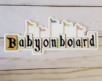 Vintage Land Sign Baby On Board Sticker - Weatherproof Vinyl