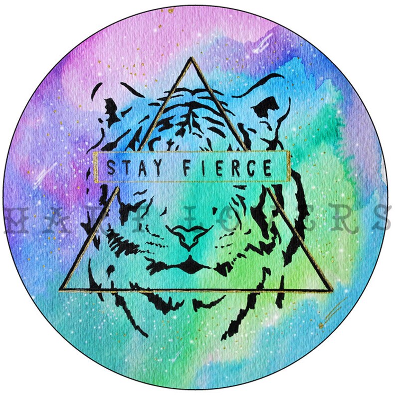 Stay Fierce Watercolor Sticker Tiger Sticker Tumbler - Etsy