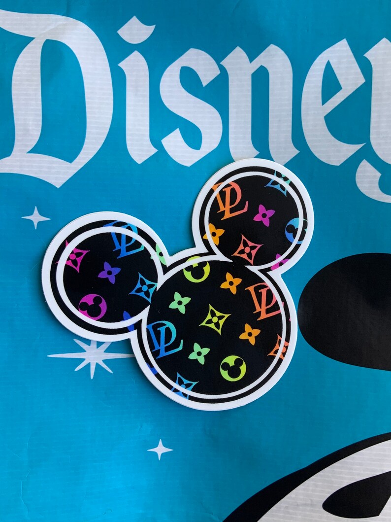 Disney Louis Vuitton Print Mickey Sticker | Etsy