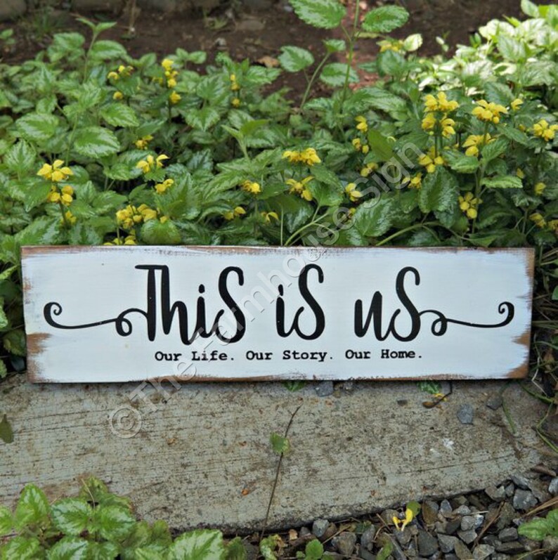 This is us Wood Signs Welcome Sign Housewarming Gift Home Decor Wall Decor Wedding Gift Room Decor Mantel Decor image 1