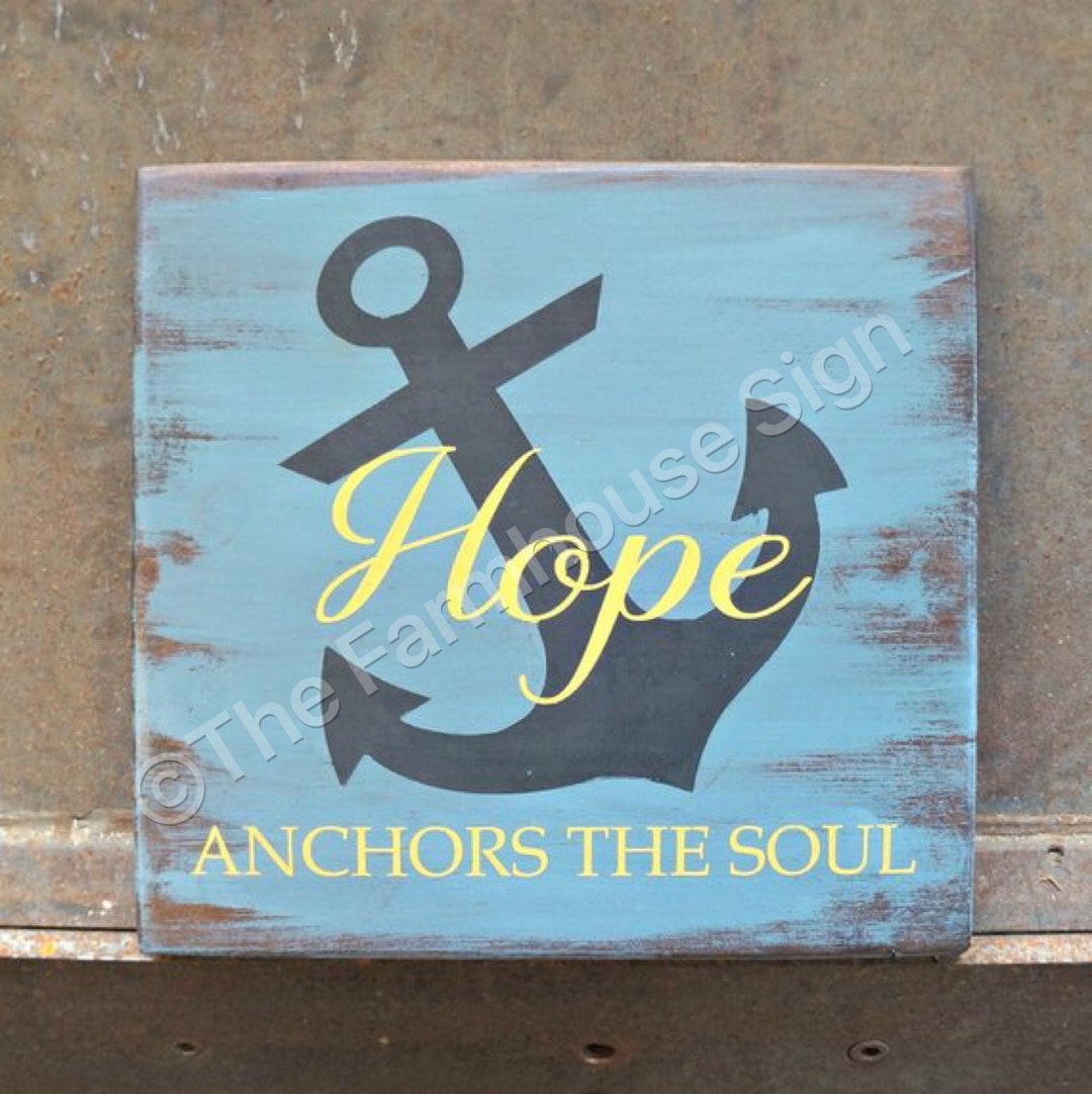 Hope Anchors the Soul Wood Signs Anchor Sign Home Decor Coastal Decor ...
