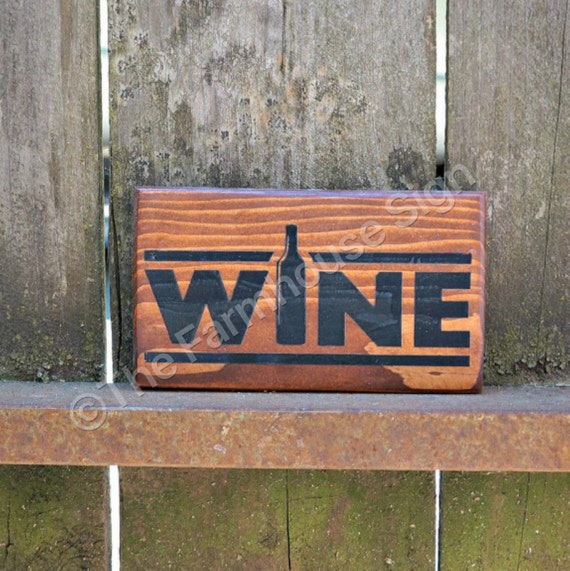 Wine Wood Signs Wine Sign Vineyard Decor Bar Decor Etsy