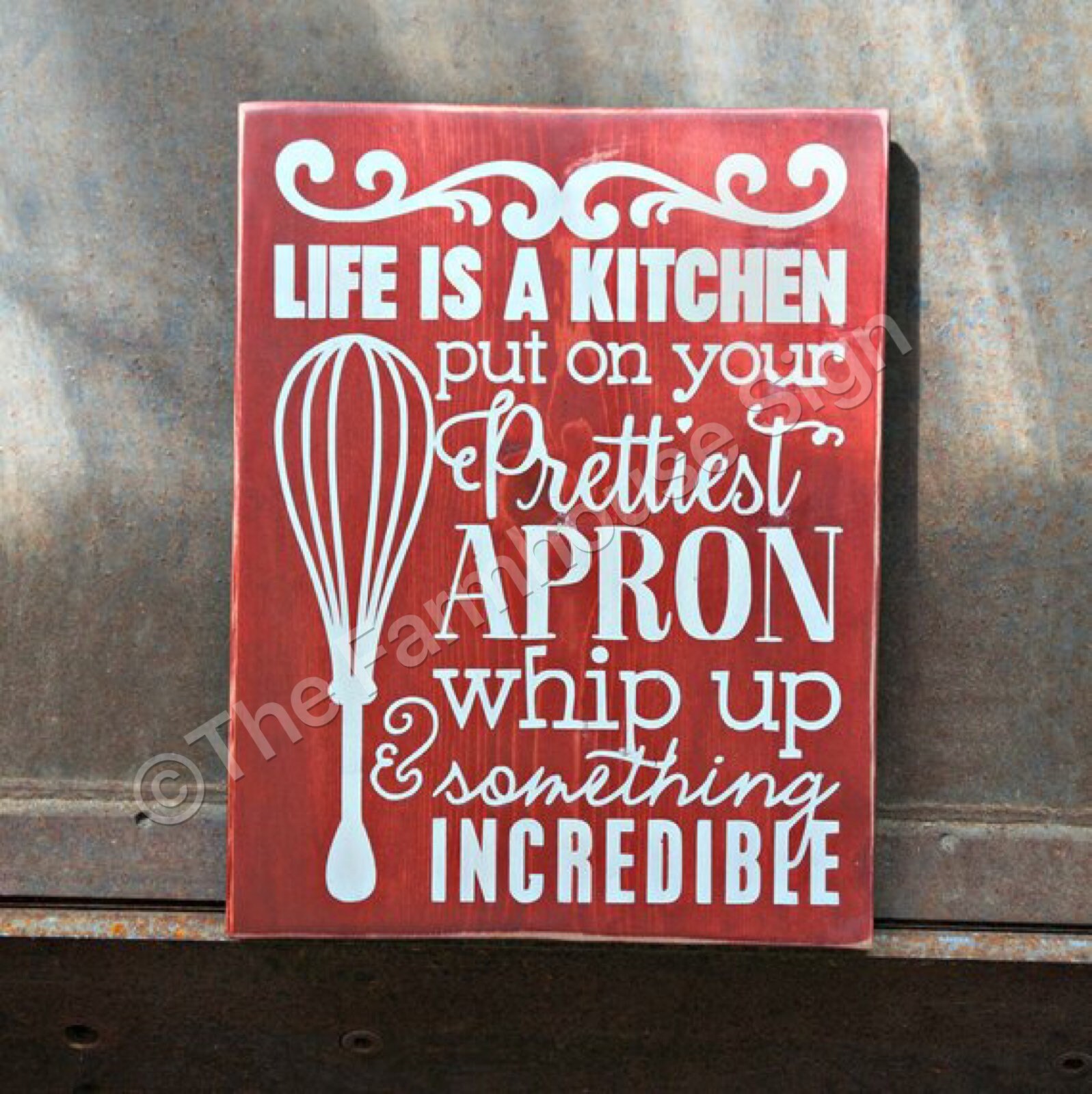 Life is a Kitchen Wood Sign Kitchen Sign Rustic Decor Home Decor