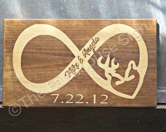 Infinity Buck & Doe Sign | Established Sign | Custom Name Sign | Custom Wedding Gift | Housewarming Gift | Wedding Sign | Monogram Sign