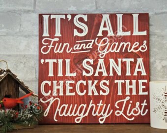 Naughty List | Wood Signs | Wooden Sign | Rustic Sign | Christmas Sign | Home Decor | Winter Decor | Holiday Decor | Holiday Sign