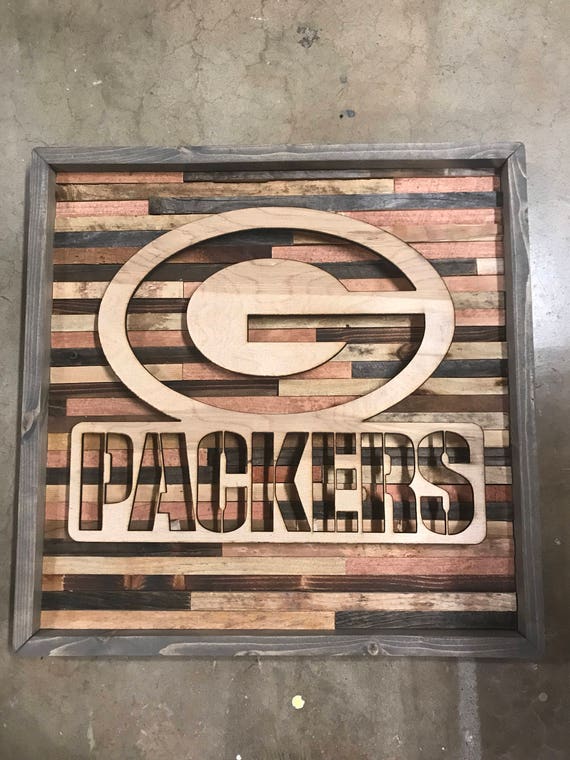 Rustic sports decor Green Bay Packers wall art Etsy