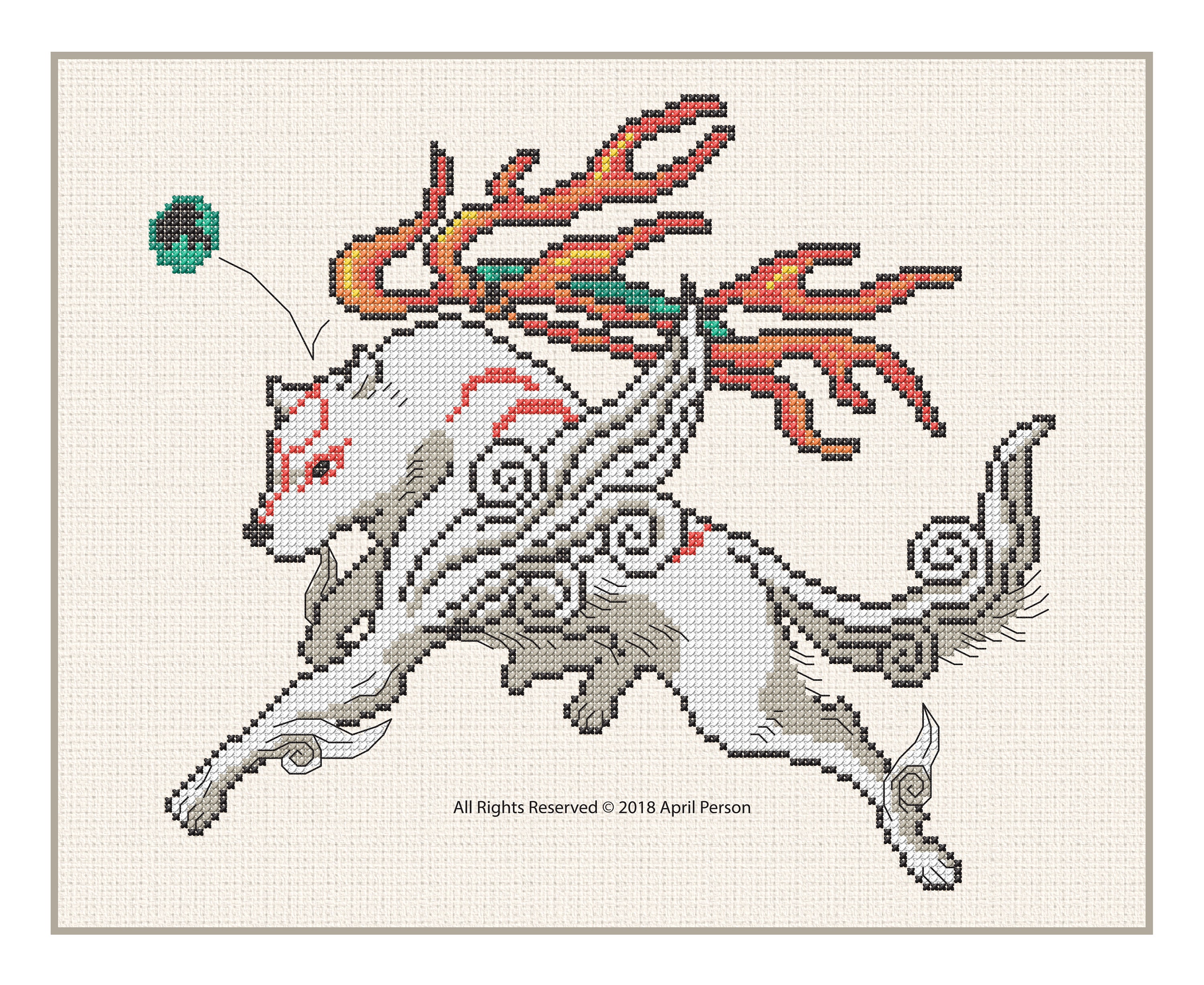 Okami Amaterasu Cross Stitch Pattern - PDF Digital Download - Etsy