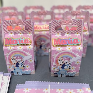 Bluey / Birthday Gift Boxes / Guest Gift Bags / Personalized Favor Boxes / Candy Boxes / Set of 6
