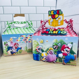 Super Mario Favor Boxes: 3D Birthday Goodie Bags - Set of 6
