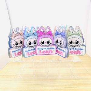 Labubu Cupcake Toppers: 3D Layered Party Decorations (Set of 12)