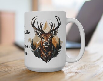 Large 15oz Stag Life Coffee Mug, Lifestyle Coffee Mug, Hotwife Lifestyle