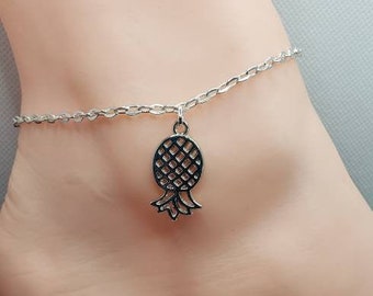 Upside Down Pineapple Anklet, Upside-Down Pineapple Jewelry, Swingers Lifestyle Jewelry