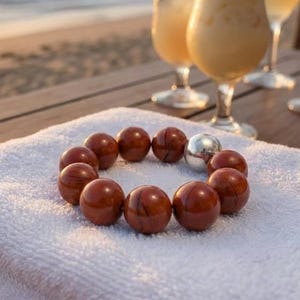 Red Jasper Crystal Ring with Detachable Pineapple Charm