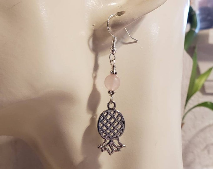Upside Down Pineapple Earrings, Upside-Down Pineapple Jewelry, Genuine Gemstone Crystals, Swingers Lifestyle Jewelry
