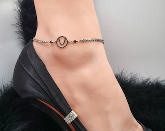 Swingers Symbol Anklet, Stainless Steel Inline