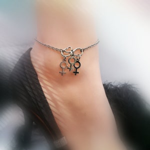 MFM-MMF-FMF Hotwife Anklet|Vixen Anklet|Swinger Jewelry|Gender Jewelry Stainless Steel